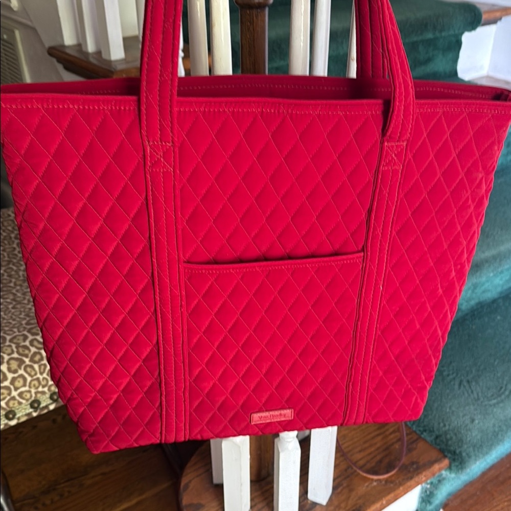 Vera Bradley Red Quilted Tote Bag